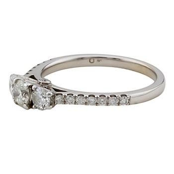 18ct White Gold Diamond 0.65cts 3 Stone Ring Size L